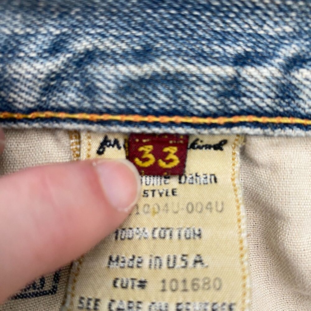 7 For all Mankind Jeans Relax Straight Button Fly Distressed Mens 33x31.5 Grunge - Picture 11 of 16